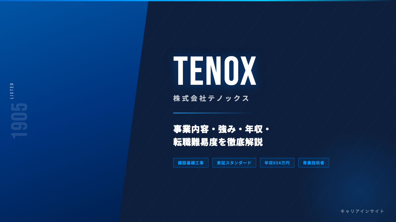テノックスってどんな会社?事業内容・強み・年収・転職難易度を徹底解説