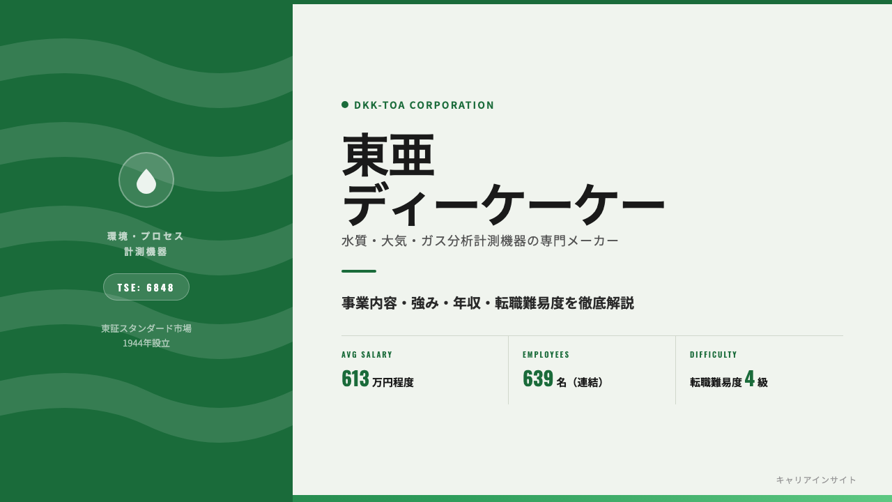 東亜ディーケーケーってどんな会社?事業内容・強み・年収・転職難易度を徹底解説