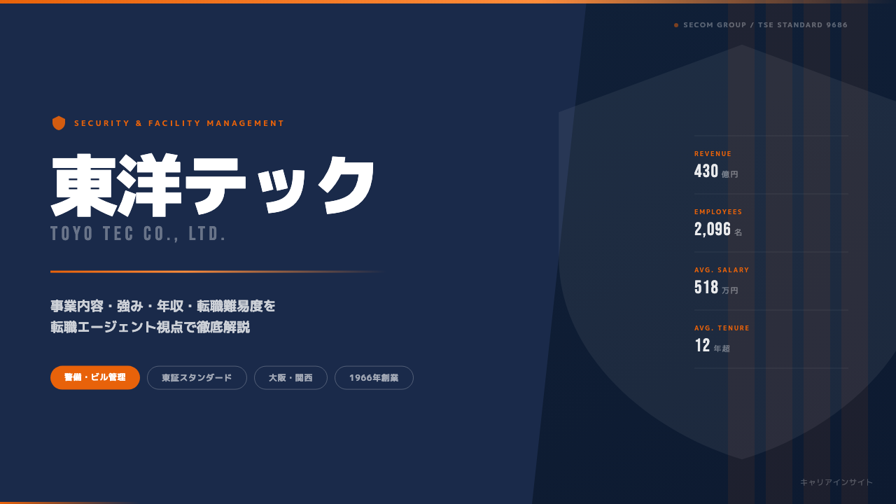 東洋テックってどんな会社?事業内容・強み・年収・転職難易度を徹底解説