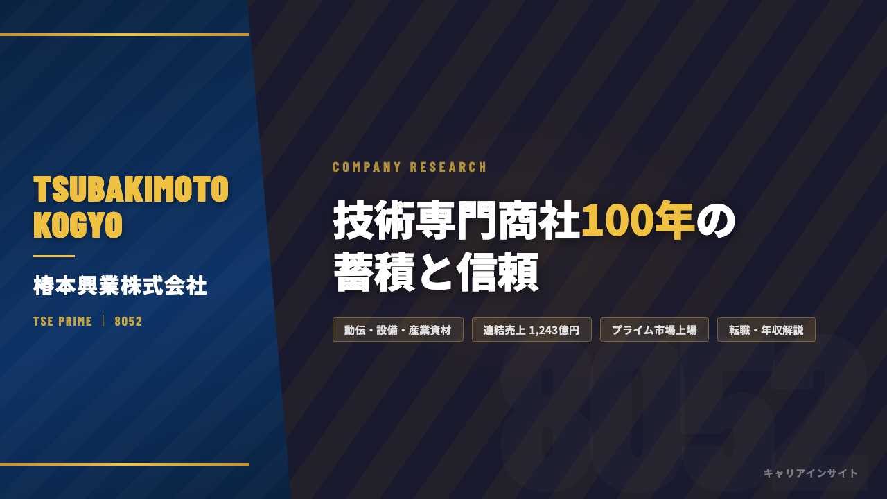 椿本興業ってどんな会社？事業内容・強み・年収・就職・転職難易度を徹底解説